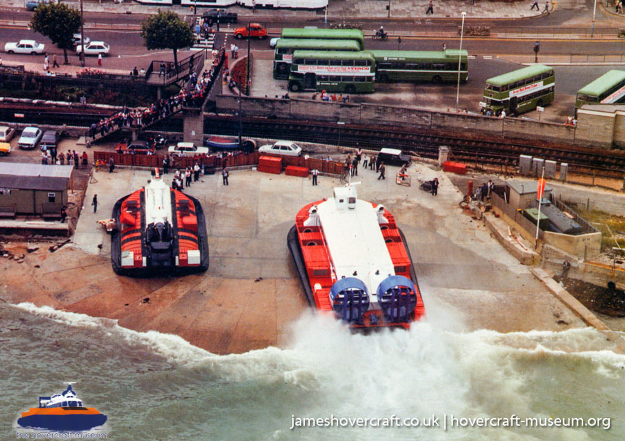 AP1-88 hovercraft at Ryde hoverport -  (credit: The <a href='http://www.hovercraft-museum.org/' target='_blank'>Hovercraft Museum Trust</a>).
